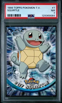 1999 TOPPS POKEMON TV #7 SQUIRTLE PSA 7 - Image 1