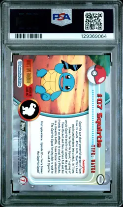 1999 TOPPS POKEMON TV #7 SQUIRTLE PSA 7 - Image 2