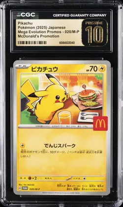2025 POKEMON JPN MEGA EVOLUTION MCDONALD'S PROMO #020 PIKACHU CGC 10 PRISTINET - Image 1