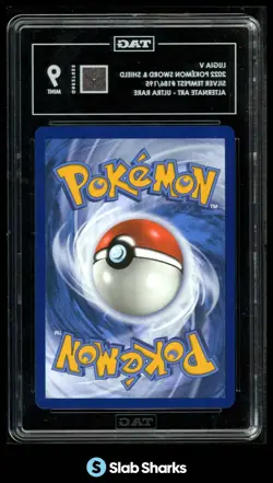 2022 POKEMON SWSH SILVER TEMPEST #186/195 LUGIA V ALTERNATE ART ULTRA RARE TAG 9 - Image 2