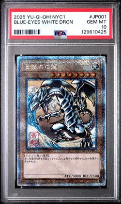 2025 YU-GI-OH! NYC #JP001 BLUE-EYES WHITE DRAGON PSA 10 - Image 1