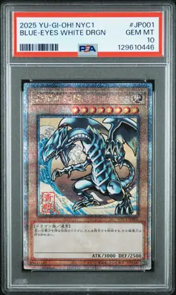 2025 YU-GI-OH! NYC 1 #JP001 BLUE-EYES WHITE DRAGON PSA 10 - Image 1