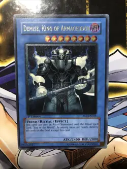 Yugioh LP 1st Ed Demise, King of Armageddon - Ultimate Rare - SOI-EN035 - Image 2