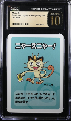 CGC 10 Pristine Meowth Old Maid 2019 Japanese Pokemon Card - Image 1