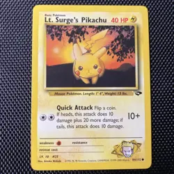 Lt. Surge's Pikachu 84/132 Gym Challenge Pokemon TCG Vintage Common Card - Image 1