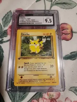 Pikachu Gold W Stamp 60/64 1st Edition Jungle Duelist Promo Pokemon Card WOTC - Image 1