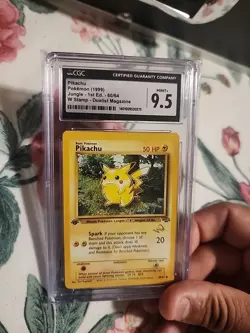 Pikachu Gold W Stamp 60/64 1st Edition Jungle Duelist Promo Pokemon Card WOTC - Image 2