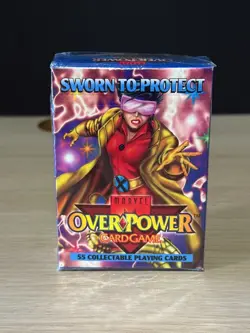 1995 FLEER MARVEL OVERPOWER SWORN TO PROTECT SEALED 55 CARD STARTER DECK BOX - Image 1