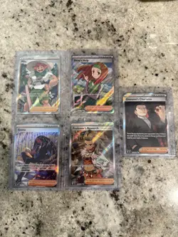 Lot of 5 Pokemon Full Art Trainer Cards Near Mint Ultra Rare And One SIR - Image 1