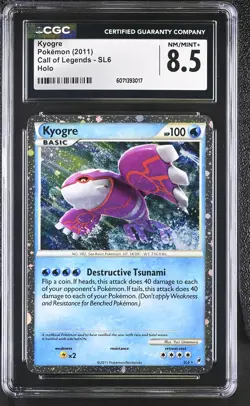 CGC 8.5 Kyogre 2011 Call of Legends SL6 Holo Pokemon Card - Image 1