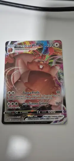 Pokemon Greedent TCG VMAX Fusion Strike Holo Ultra Rare Card 218/264 - Image 1