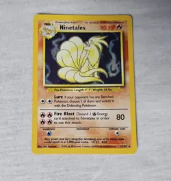 Ninetales Pokemon Card 12/102 Rare Shadowless Holographic Base Set - Image 3
