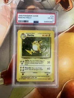 Raichu Base Set 14/102 PSA Graded 4 Pokemon Trading Card Game - Image 1