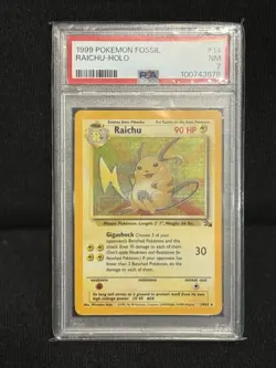 Pokemon TCG Raichu Fossil Holo Rare Card 14/62 Psa 7 - Image 1