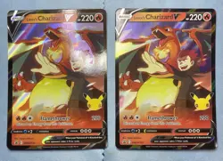 Pokemon TCG Lance's Charizard v SWSH133 Celebrations Black Star Promo Card - Image 1