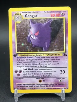 Pokemon TCG Gengar 1st Edition Holo Rare Fossil Card 5/62 WOTC Vintage - Image 1