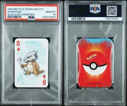 Marowak Pokemon Playing Card Poker Mini Bicycle Diamonds 1999 Nintendo PSA 10 - Image 3