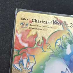 Charizard VMAX Rainbow Pokemon Gold Metal Card 074/072 HP330 - Image 2