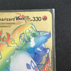 Charizard VMAX Rainbow Pokemon Gold Metal Card 074/072 HP330 - Image 3