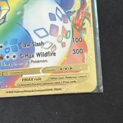 Charizard VMAX Rainbow Pokemon Gold Metal Card 074/072 HP330 - Image 4