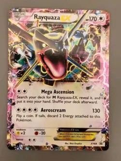 Rayquaza EX Shiny XY69 Pokemon XY Black Star Promo LP Card TCG English - Image 1