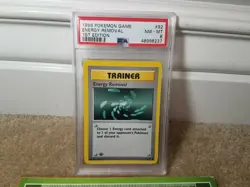 PSA 8 NM-MT 1999 POKEMON BASE SET 1ST EDITION ENERGY REMOVAL CARD 92/102 THICK - Image 1