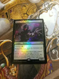 Biting-Palm Ninja Foil MTG Kamigawa: Neon Dynasty - Pack Fresh- - Image 1