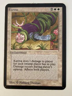 Magic the Gathering MTG Alpha Karma LP (Beta Bob) - Image 1