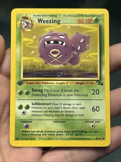 Pokemon TCG Weezing 45/62 1st Edition Fossil 1999 Uncommon- LP - Image 1