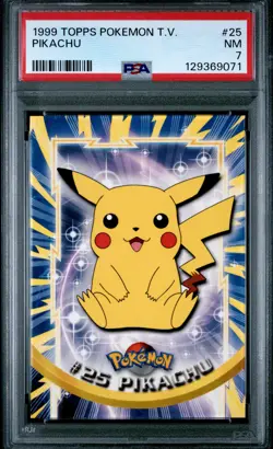 1999 TOPPS POKEMON TV #25 PIKACHU PSA 7 - Image 1