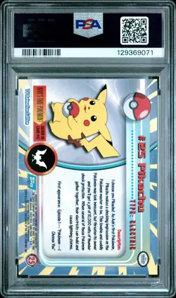 1999 TOPPS POKEMON TV #25 PIKACHU PSA 7 - Image 2