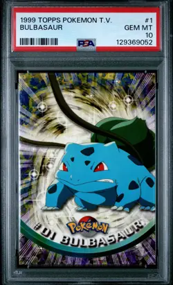 1999 TOPPS POKEMON TV #1 BULBASAUR PSA 10 - Image 1