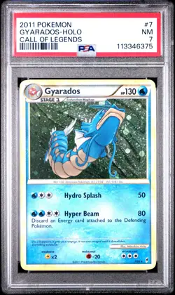 2011 POKEMON CALL OF LEGENDS GYARADOS #7 HOLO PSA 7 NM #113346375 - Image 1