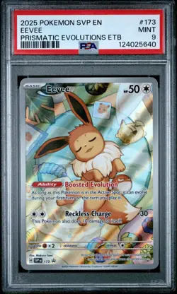 2025 POKEMON SVP BLACK STAR PROMO PRISMATIC EVOLUTIONS ETB #173 EEVEE PSA 9 - Image 1