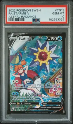 2022 POKEMON SWORD & SHIELD ASTRAL RADIANCE #TG13 FULL ART/STARMIE V PSA 10 - Image 1