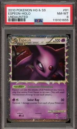 Pokemon Espeon Prime Undaunted Holo Ultra Rare #81 PSA 8 - Image 1