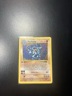 Pokemon Card Shadowless Machamp Holo Rare 1st Edition Base Set #8/102 Vintage LP - Image 2