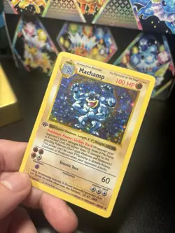 Pokemon Card Shadowless Machamp Holo Rare 1st Edition Base Set #8/102 Vintage LP - Image 4