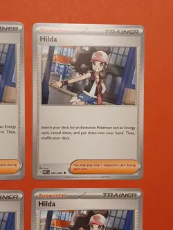 Pokemon Playset White Flare Hilda 084/086 (4) Trainer Supporter Cards Playset x4 - Image 5