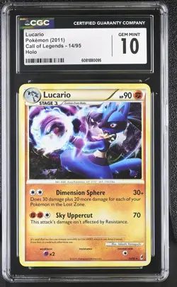 CGC 10 GEM MINT Lucario 2011 Call of Legends 14/95 Holo Pokemon Card - Image 1