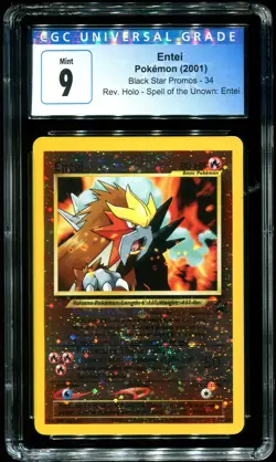 CGC 9 Entei Reverse Holo Movie Promo 2001 Pokemon Card #34 - Image 1