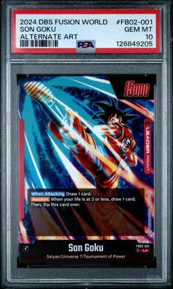 2024 DRAGON BALL SUPER CARD GAME FUSION WORLD BLAZING AURA SON GOKU PSA 10 - Image 1