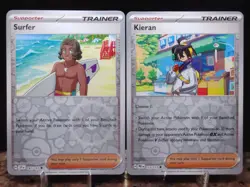 Surfer 187/191 Kieran 113/131 Surging Sparks Prismatic Evo Reverse Pokemon Cards - Image 1