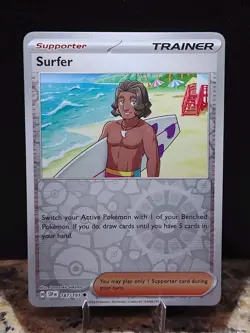 Surfer 187/191 Kieran 113/131 Surging Sparks Prismatic Evo Reverse Pokemon Cards - Image 3