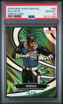 2025 KAKAWOW AURA MARVEL GREEN CARD #68 BULLSEYE 22/25 PSA 10 - Image 1