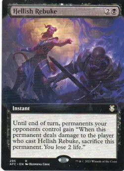 MTG: Forgotten Realms Commander: Extended Art Hellish Rebuke: LP Condition - Image 1