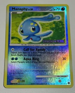 Manaphy 9/130 Stamped Reverse Holo Rare Diamond & Pearl Pokemon TCG - Image 1