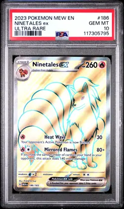 2023 POKEMON MEW EN-151 ULTRA RARE #186 NINETALES EX PSA 10 - Image 1
