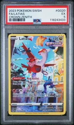2023 POKEMON SWORD & SHIELD CROWN ZENITH #GG20 FULL ART/LATIAS PSA 5 - Image 1