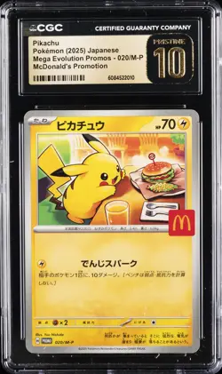 2025 POKEMON JPN MEGA EVOLUTION MCDONALD'S PROMO #020 PIKACHU CGC 10 PRISTINE - Image 1